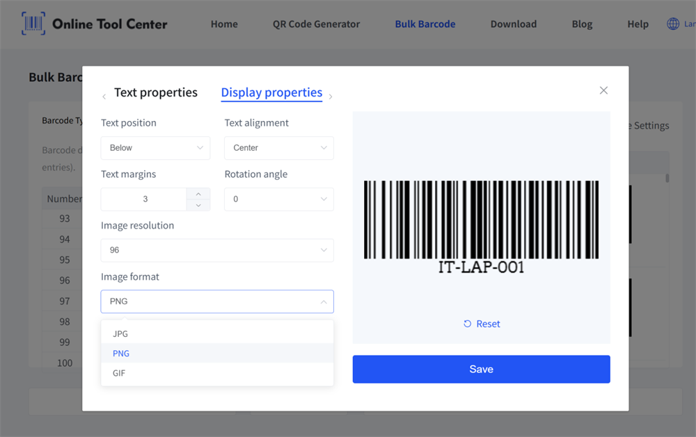 Adjust barcode settings Ajustați setările codului de bare