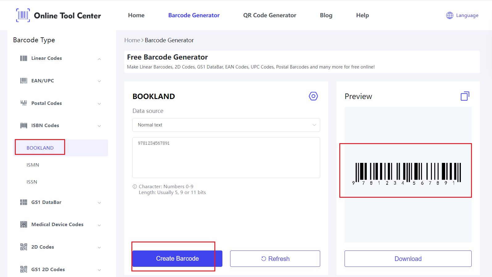 Bookland EAN coduri de bare generator.png online gratuit