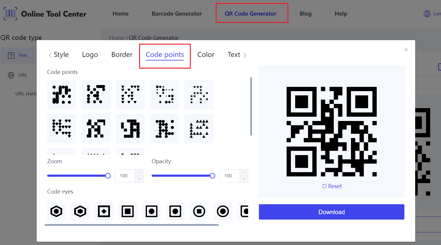 Creează coduri QR cu Dots.png