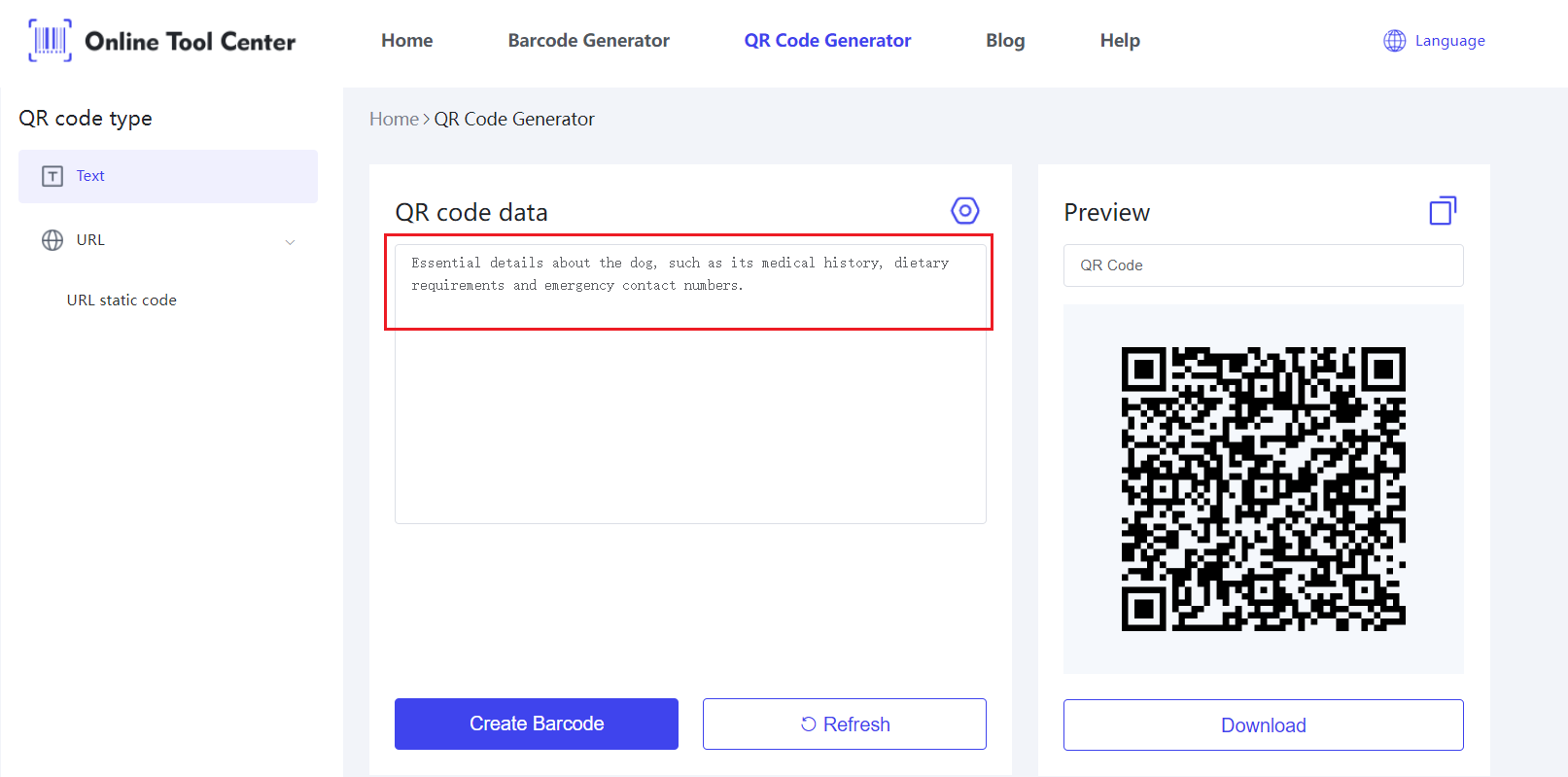 tag câine qr code generator.png