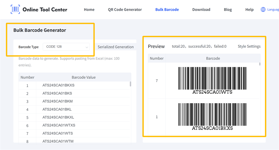 bulk barcode generator generator de coduri de bare în masă