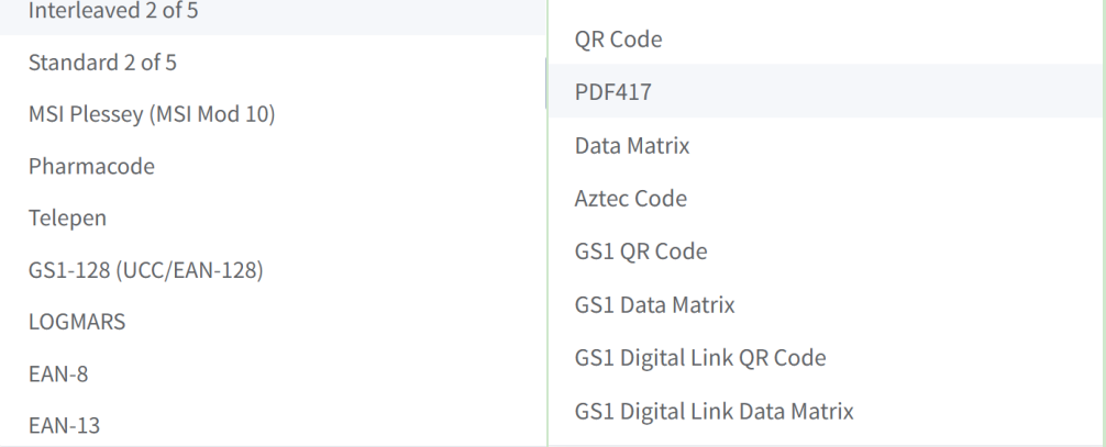 supported 1d 2d barcode formats formate de coduri de bare 1d 2d suportate
