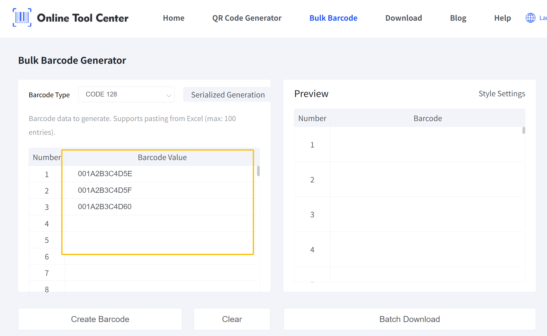 generator de coduri de bare &icirc;n masă