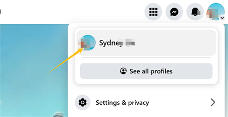 faceți clic pe imaginea de profil pe facebook