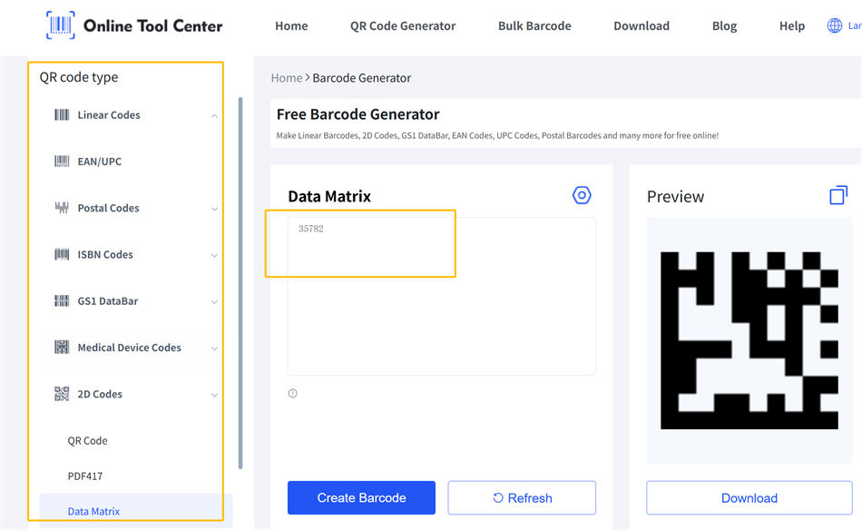 Generator de coduri DataMatrix