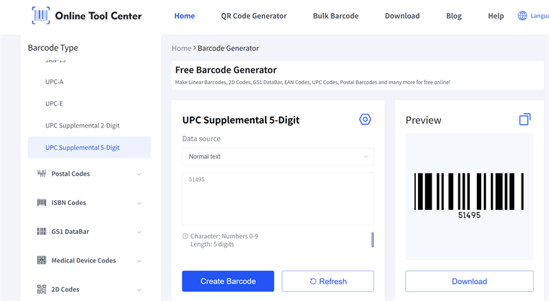 UPC suplimentar de 5 cifre