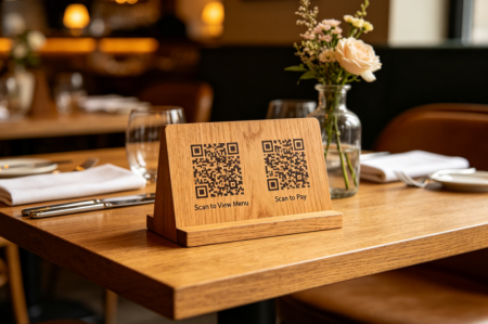 Coduri QR duble &icirc;n restaurant