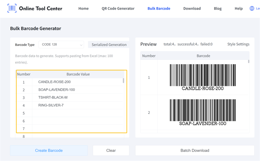 erate multiple barcodes erați mai multe coduri de bare