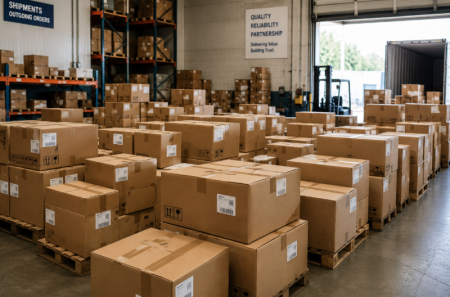 roducts packed in corrugated boxes ready for shipment produse ambalate în cutii ondulate gata pentru expediere